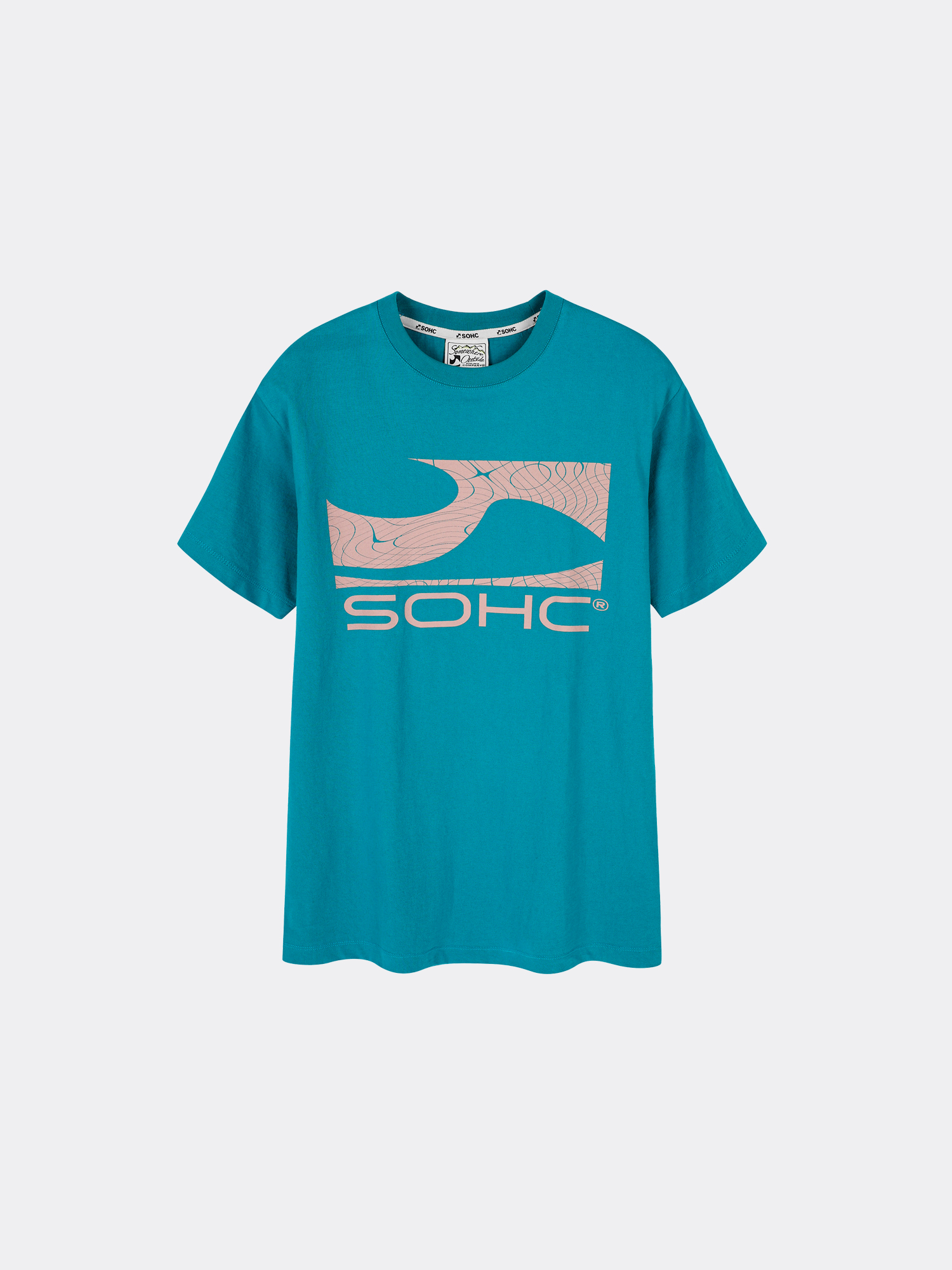 SOHC GEOMETRIC LINE LOGO T-SHIRT-BLUE